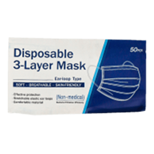 Product Item: Face Mask-Black 3ply-50s image